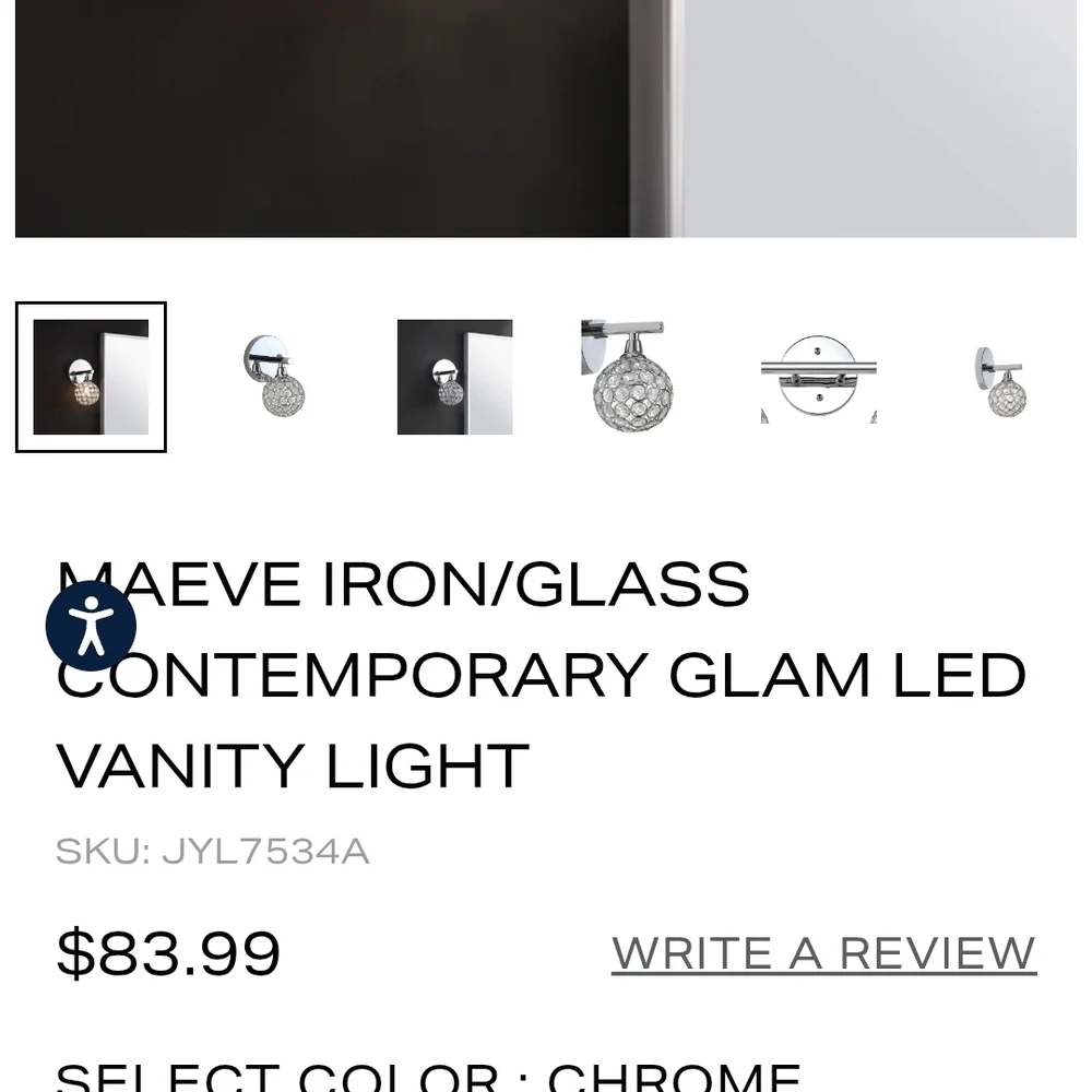 Jonathan Y - Crystal Wall Sconce